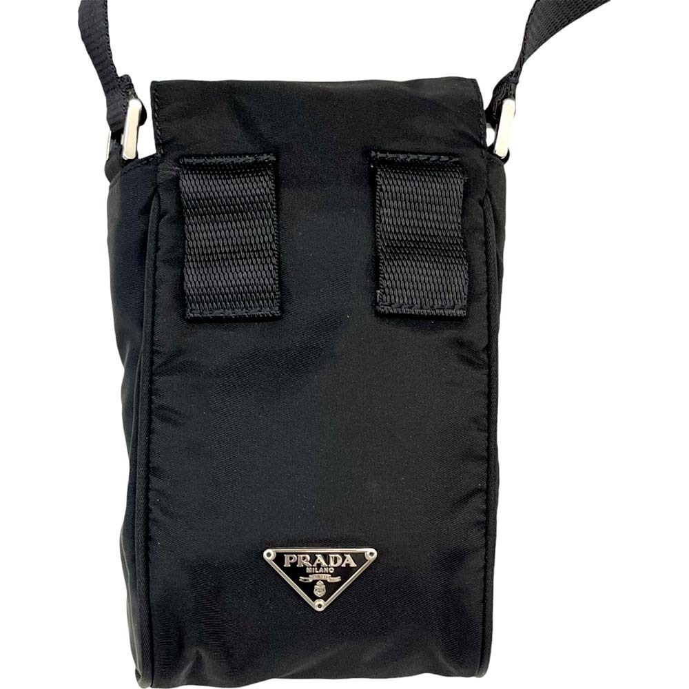 Prada Phone Clutch Shoulder Bag Smartphone Case Triangle Logo Plate Black - Picture 4 of 10